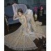 22005 SILVER ZOYA CELEBRITY HEAVY EMBROIDERED INDIAN BRIDAL WEDDING LEHENGA